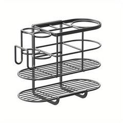 Curling Iron Hair Dryer Rack Wall Mounted Bathroom Organizer