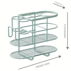 Curling Iron Hair Dryer Rack Wall Mounted Bathroom Organizer