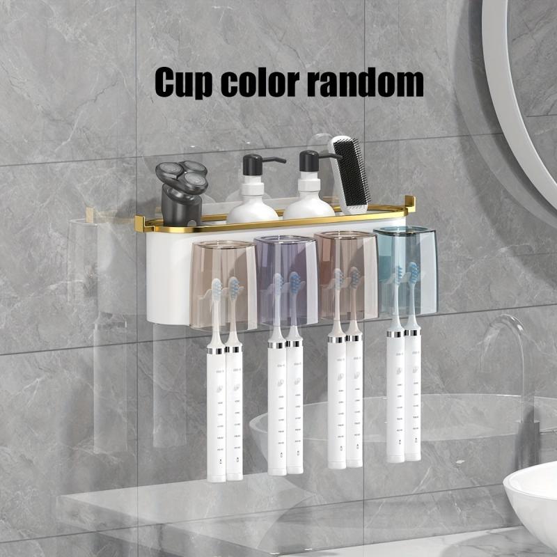 Toothbrush Holder & Gargle Cup Set Wall Mounted Bathroom Storage