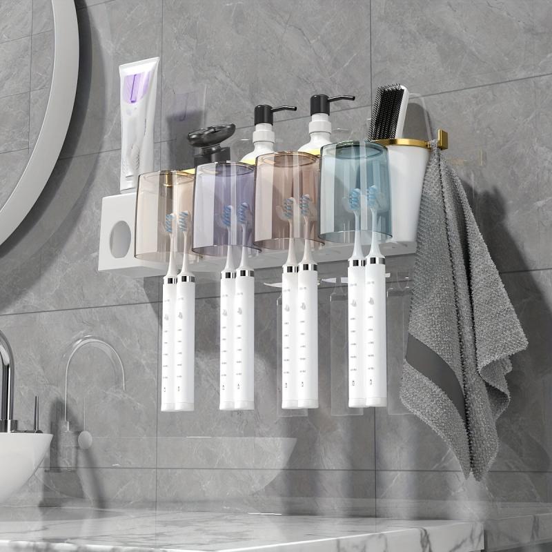 Toothbrush Holder & Gargle Cup Set Wall Mounted Bathroom Storage