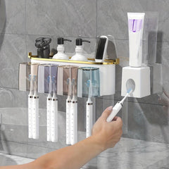 Toothbrush Holder & Gargle Cup Set Wall Mounted Bathroom Storage