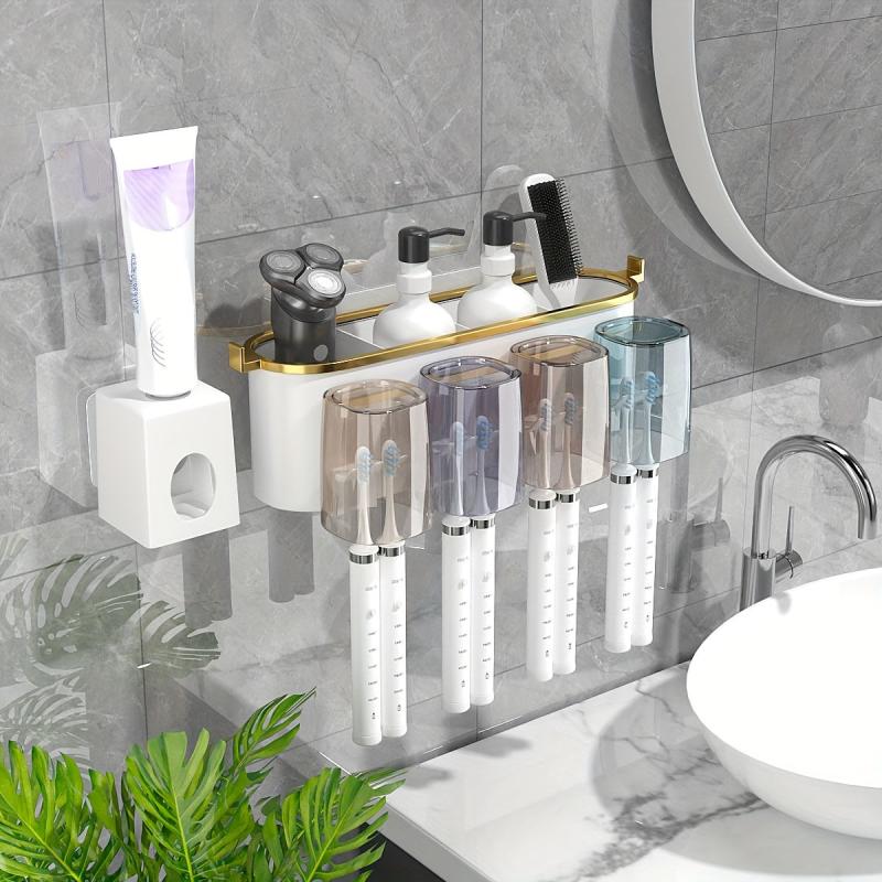 Toothbrush Holder & Gargle Cup Set Wall Mounted Bathroom Storage