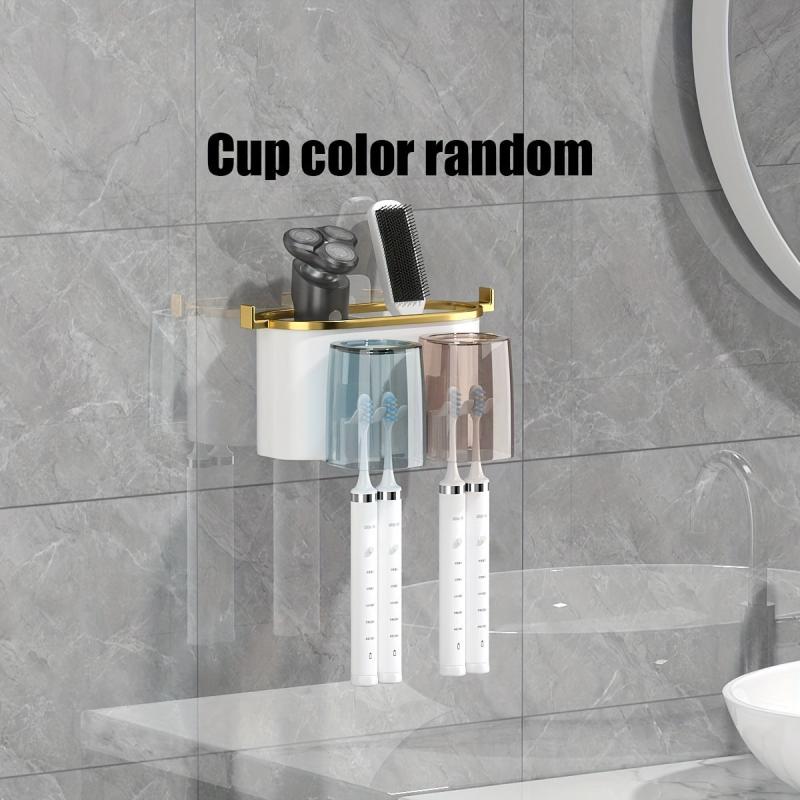 Toothbrush Holder & Gargle Cup Set Wall Mounted Bathroom Storage