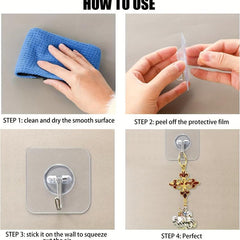10pcs Self Adhesive Wall Hooks Waterproof Seamless Easy Hanging