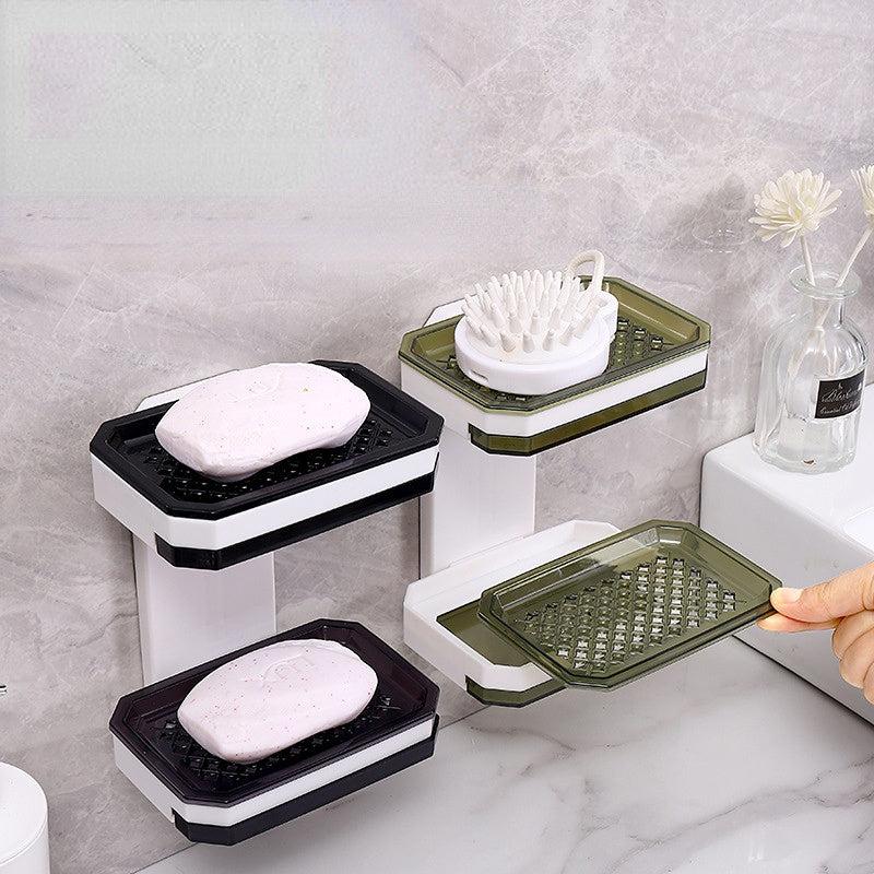 Wall Mounted Soap Dish with Drainage for Bathroom and Kitchen