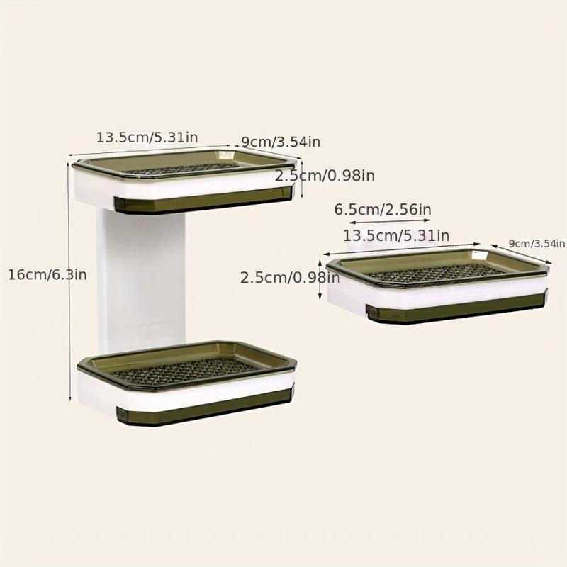Wall Mounted Soap Dish with Drainage for Bathroom and Kitchen