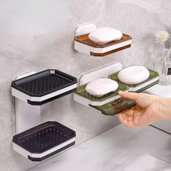 Wall Mounted Soap Dish with Drainage for Bathroom and Kitchen