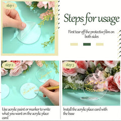 10pcs DIY Acrylic Seat Cards for Weddings Blank Table Plates