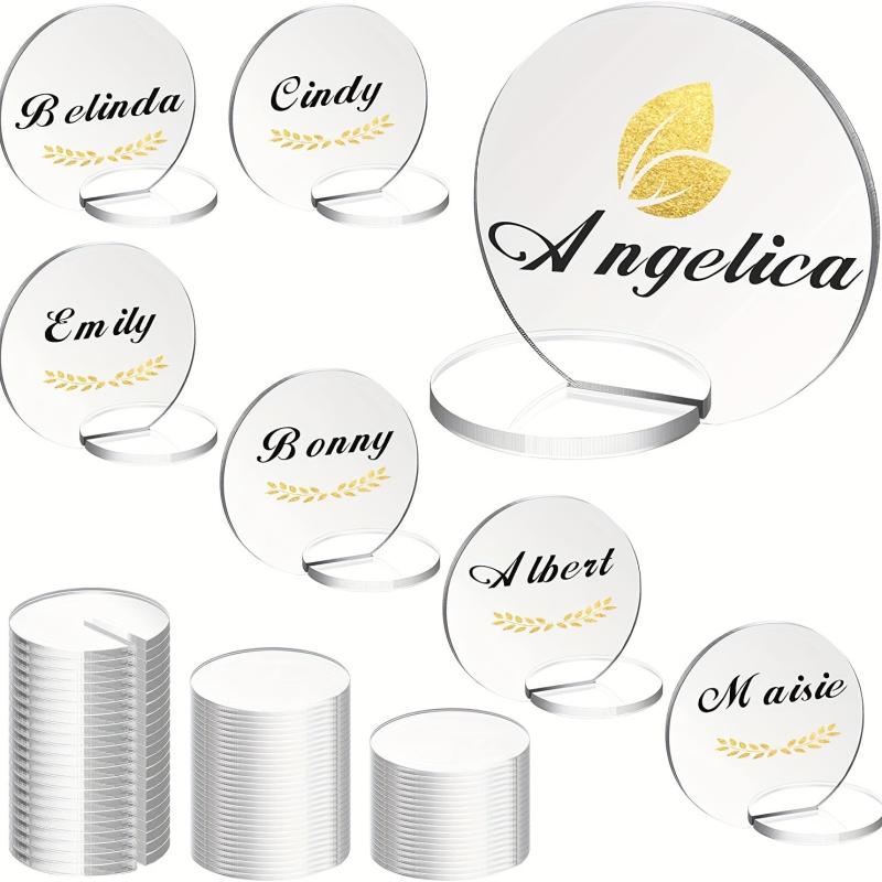 10pcs DIY Acrylic Seat Cards for Weddings Blank Table Plates