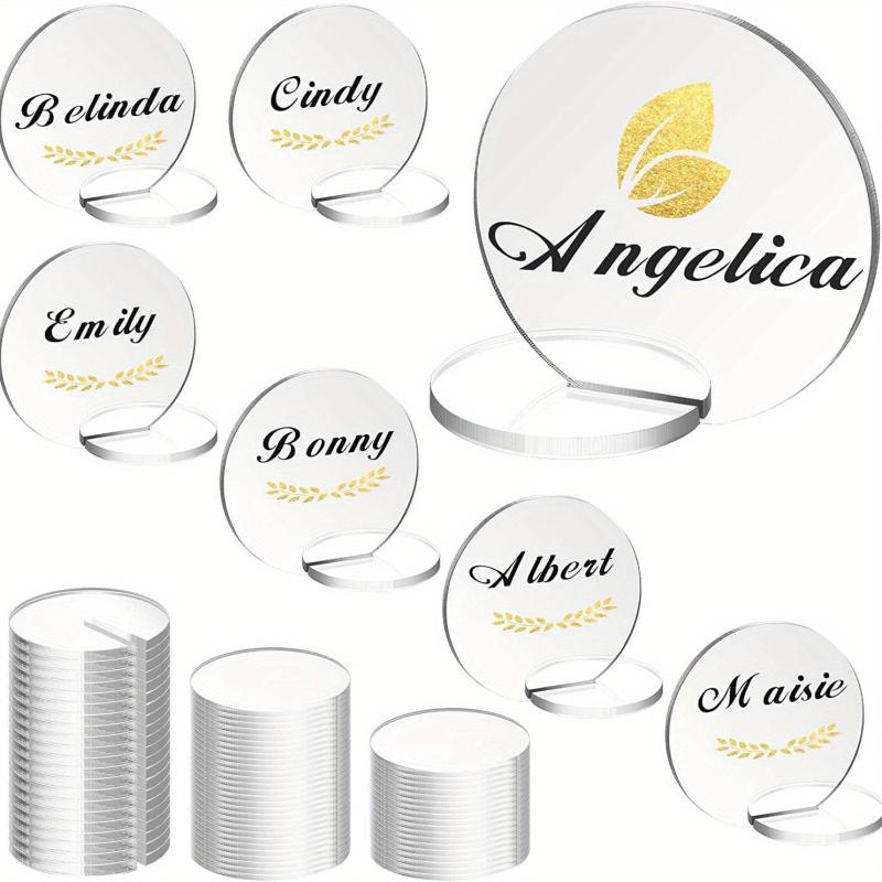10pcs DIY Acrylic Seat Cards for Weddings Blank Table Plates