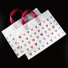 5pcs Heart Pattern Plastic Tote Bag - Party Favor Bag