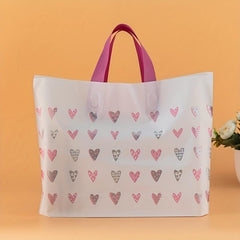 5pcs Heart Pattern Plastic Tote Bag - Party Favor Bag