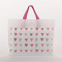 5pcs Heart Pattern Plastic Tote Bag - Party Favor Bag