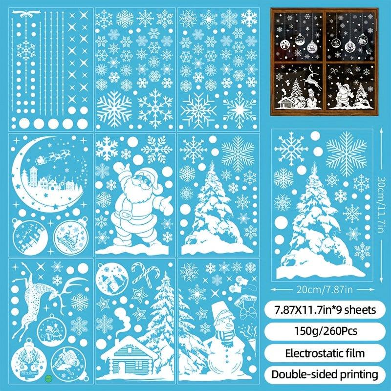 Christmas Window Clings Snowflake Stickers for Glass Windows
