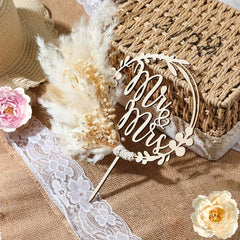 Boho Pampas Grass Cake Topper - Natural Touch