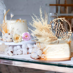 Boho Pampas Grass Cake Topper - Natural Touch