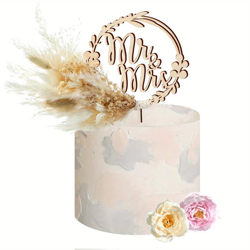 Boho Pampas Grass Cake Topper - Natural Touch