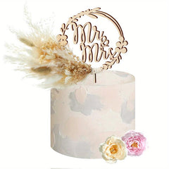 Boho Pampas Grass Cake Topper - Natural Touch