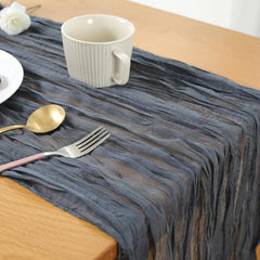 Rustic Boho Cheesecloth Table Runner - Ideal for Weddings & Parties