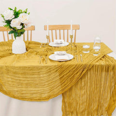 Rustic Boho Cheesecloth Table Runner - Ideal for Weddings & Parties