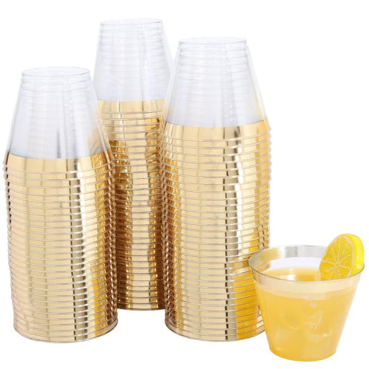 200pcs Golden Plastic Cups for Celebrations