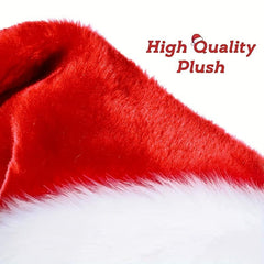 Christmas Plush Santa Hat Large Ball Short Plush Santa Claus Hat