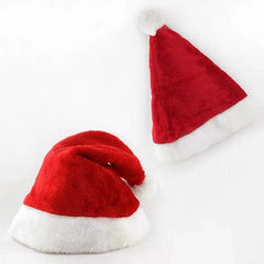 Christmas Plush Santa Hat Large Ball Short Plush Santa Claus Hat