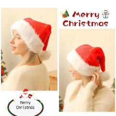Christmas Plush Santa Hat Large Ball Short Plush Santa Claus Hat