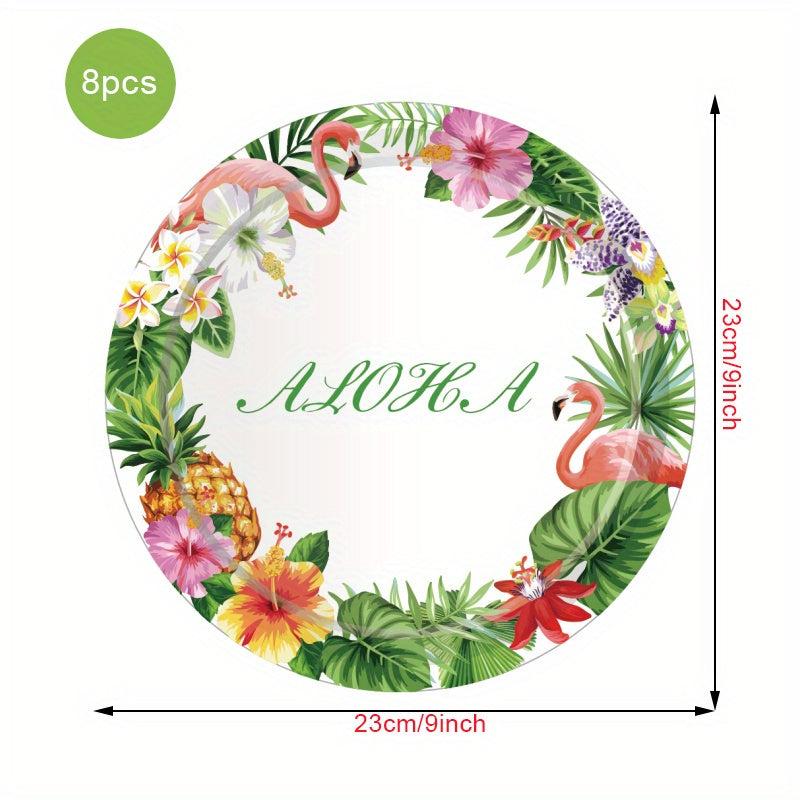 20pcs Hawaii Party Tableware Flamingo Turtle Leaf Paper Plate Cup Napkin