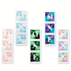 Purple Birthday Girl Decorates Transparent Box For 1 Year Old Photo