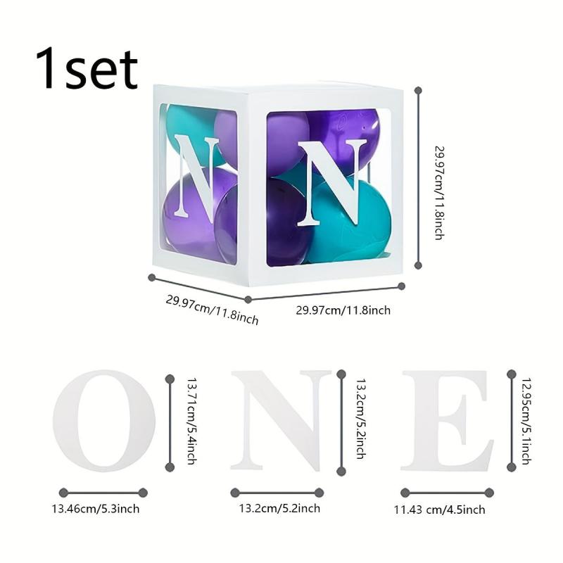 Purple Birthday Girl Decorates Transparent Box For 1 Year Old Photo