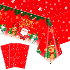 Christmas Snowman Tablecloth Disposable Tableware Decoration