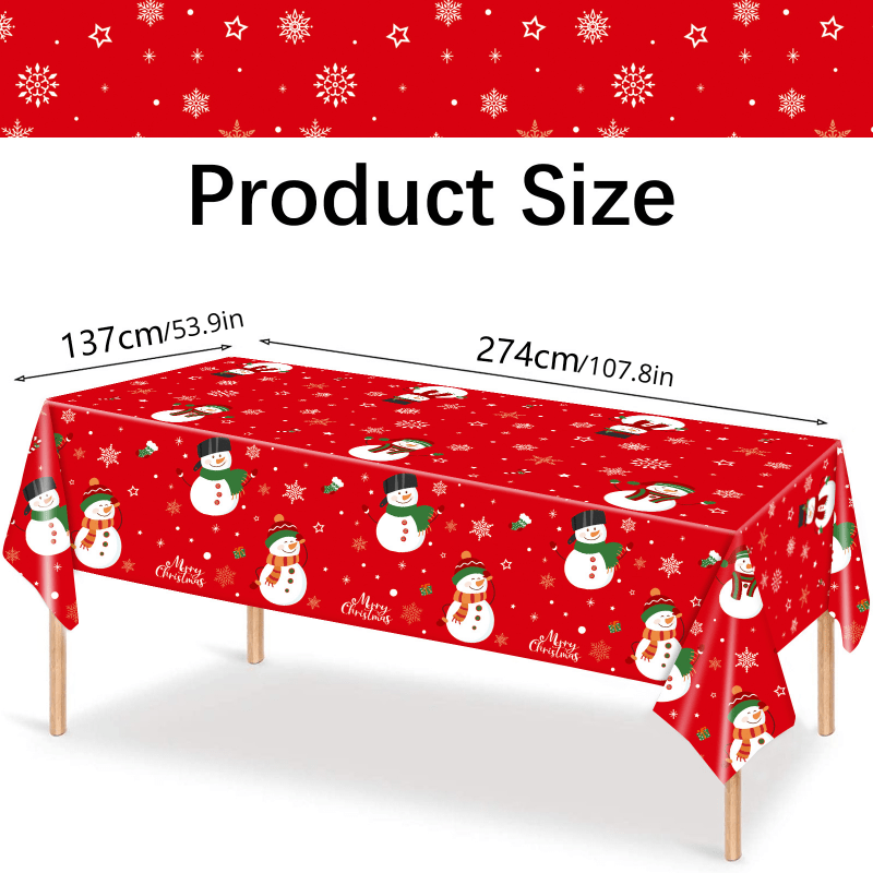 Christmas Snowman Tablecloth Disposable Tableware Decoration