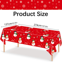 Christmas Snowman Tablecloth Disposable Tableware Decoration