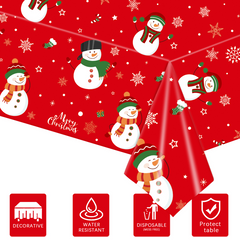 Christmas Snowman Tablecloth Disposable Tableware Decoration