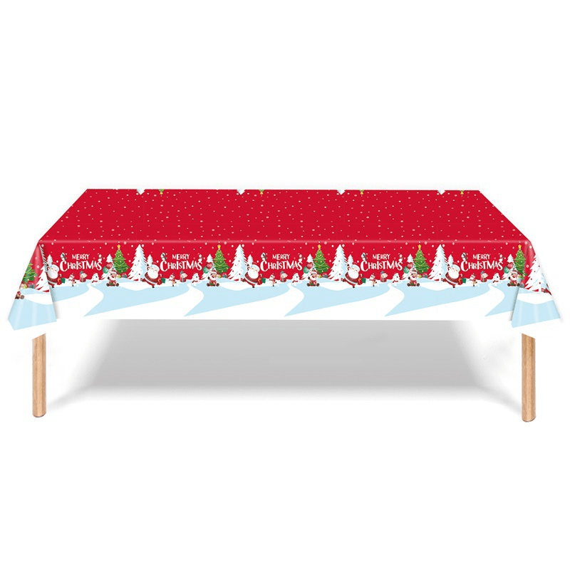 Christmas Snowman Tablecloth Disposable Tableware Decoration