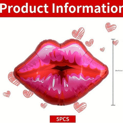5pcs Large Lip Balloons for Makeup Party Decoration