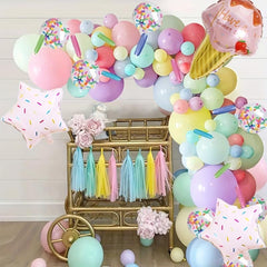 127pcs Macaron Ice Cream Balloon Set for Birthday Party Decoration
