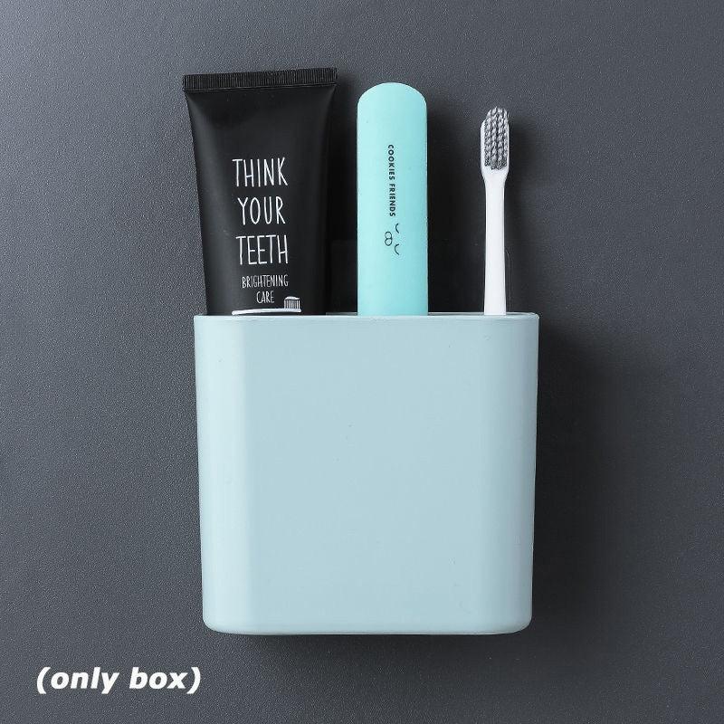 Bathroom Wall Storage Box Toilet Organizer Toothbrush Holder
