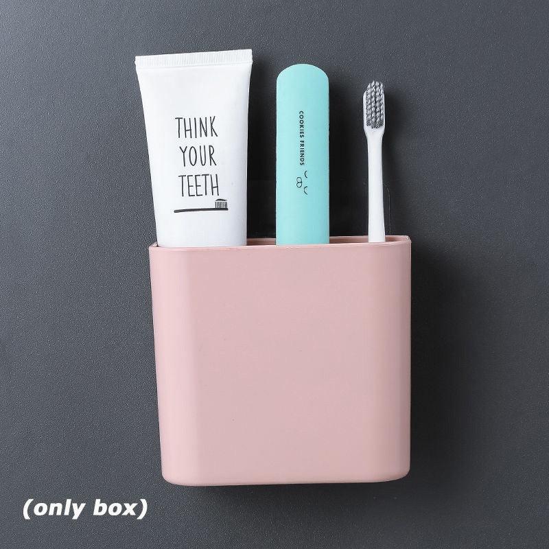 Bathroom Wall Storage Box Toilet Organizer Toothbrush Holder
