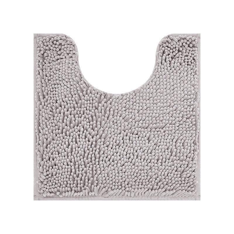 Chenille Stripe Toilet U Shaped Rug Soft Absorbent Bathroom Rug