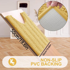 Chenille Stripe Toilet U Shaped Rug Soft Absorbent Bathroom Rug
