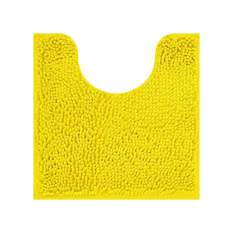 Chenille Stripe Toilet U Shaped Rug Soft Absorbent Bathroom Rug