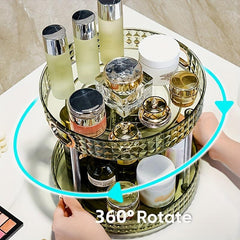 Large Capacity Rotating Makeup Organizer for Bathroom Dresser Vanity