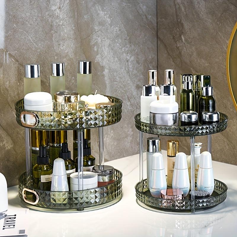 Large Capacity Rotating Makeup Organizer for Bathroom Dresser Vanity