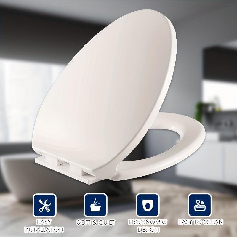 1pc Toilet Seat With Cover Plastic Toilet Seat With Lid Easy Installation