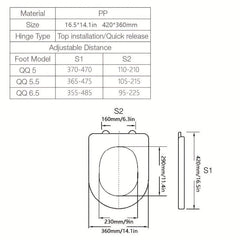 1pc Toilet Seat With Cover Plastic Toilet Seat With Lid Easy Installation