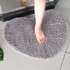 Soft Chenille Heart Shaped Door Mat Non Slip Bath Rug for Home Decor