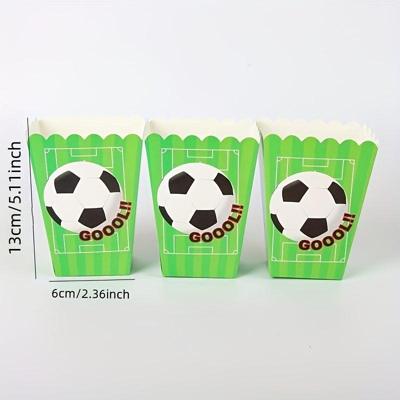6pcs Soccer Themed Candy Popcorn Boxes for Parties