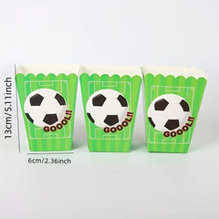6pcs Soccer Themed Candy Popcorn Boxes for Parties